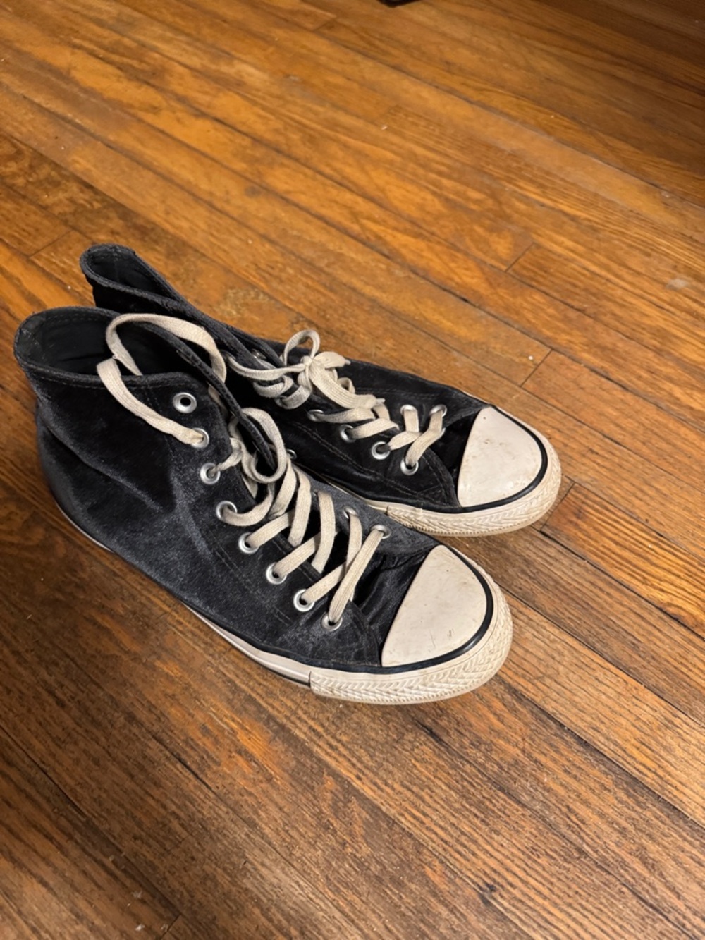 Converse Black High-Top Canvas Sneakers with White Accents - Picture 2 of 6